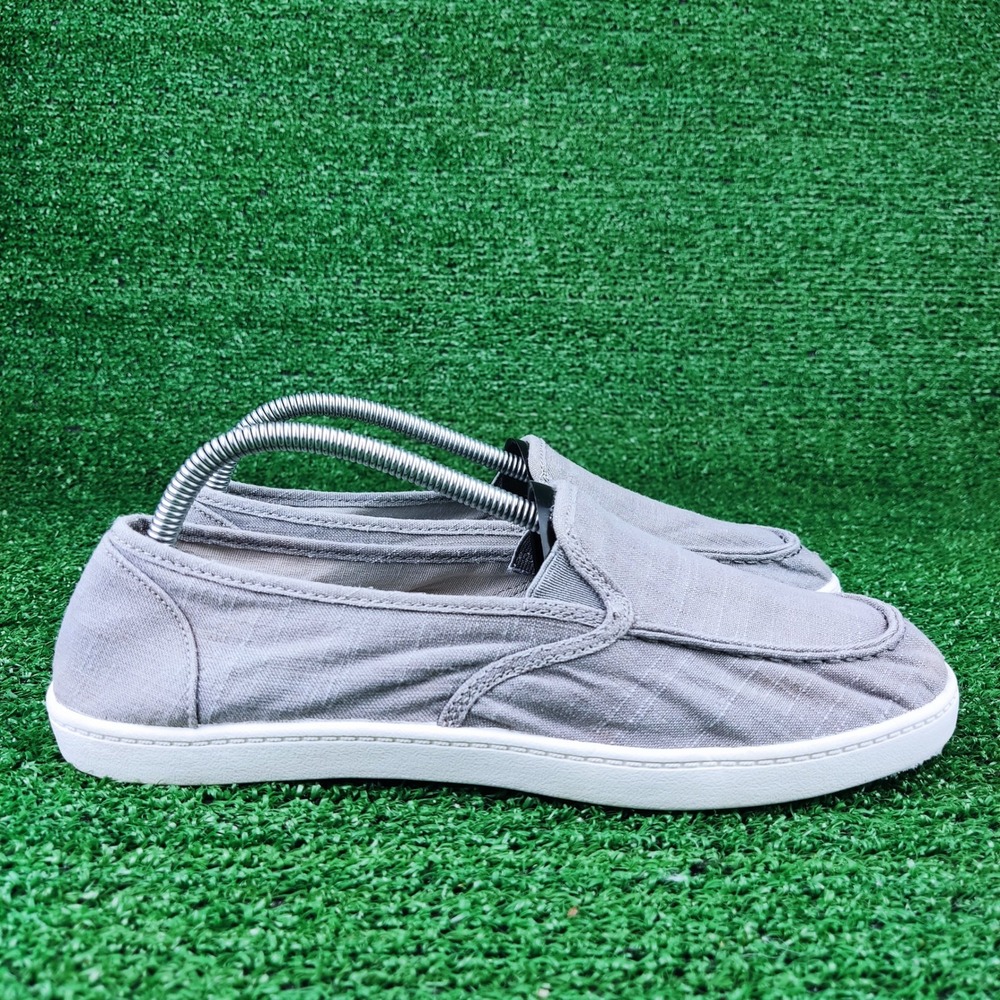Time and Tru Slip On Shoes Womens 10 Grey Canvas Memory Foam Flats WMTT24CA030